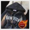 Men's Thick Winter Hooded Sweatshirt - Little Devil Style Heavy Zip-Up Cardigan