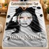 Flannel BlanketLana Del Rey Custom Name Text Personalized Soft Warm Throw Blanket Home Decor Gift