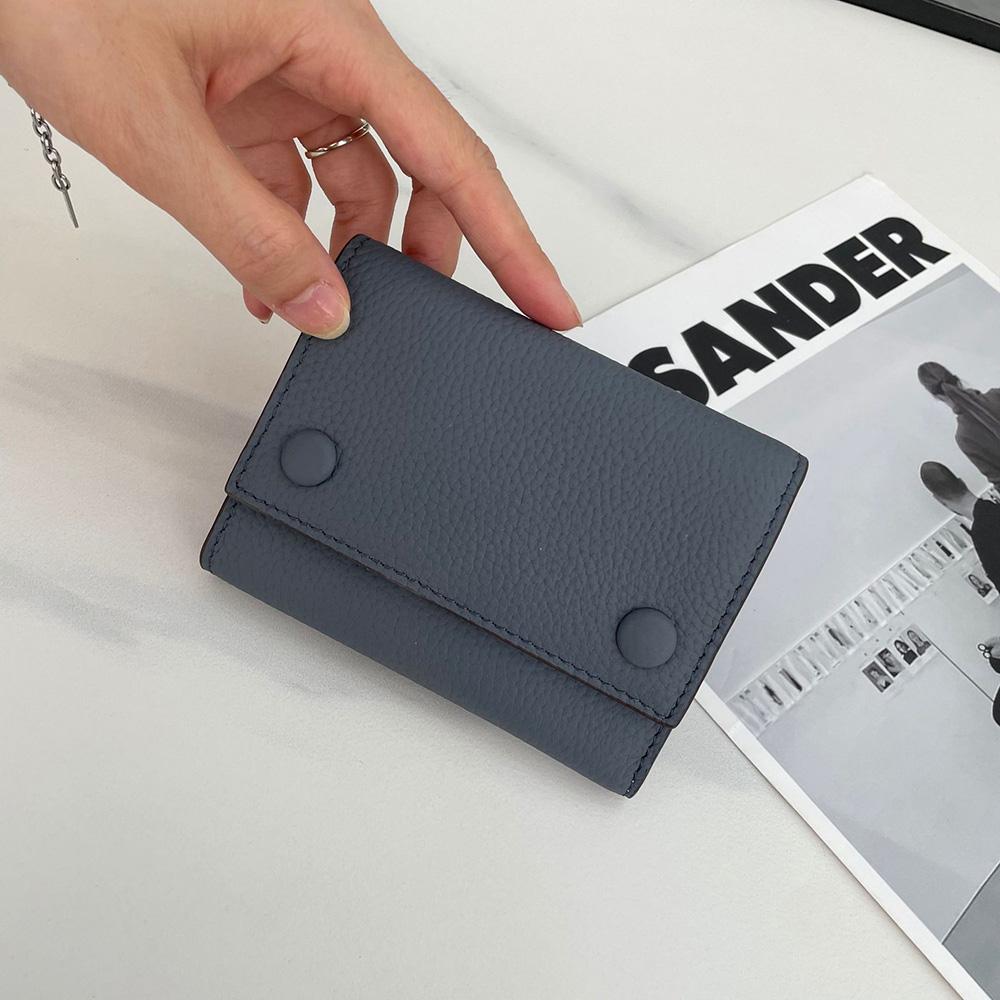 2025 Двухцветные женские кошельки из натуральной кожи, короткий кошелек, высокое качество, кошелек из первого слоя коровьей кожи, тройной кошелек-купюрник для дам