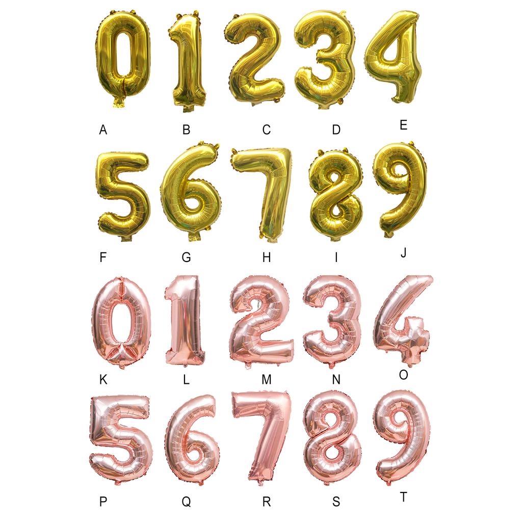 Алюминиевая пленка фольгированный воздушный шар с цифрами Широкое применение Безопасные и прочные цифры 0-9 фольгированные шары