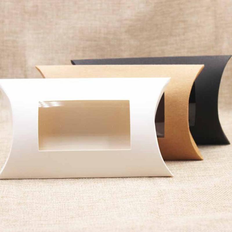 10 шт. коробка для печенья и конфет с окном, свадебные подарочные коробки из крафт-бумаги