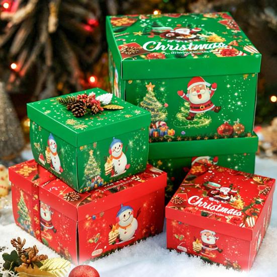 5-Layer Christmas Gift Box Explosion Gift Box with Bow Ribbon DIY Scrapbooking Surprise Container for Anniversary Festival Snacks Jewelry Creative