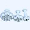 3Pcs/Set Silicone Fondant Cake Decorating SugarCraft Plunger Cutter Flower Blossom Mold