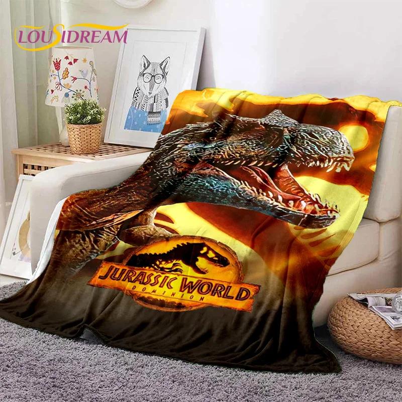3D Мультяшное Одеяло из Мягкой Фланели с Динозаврами Парка Юрского периода для Кроватей, Спальни, Дивана, Пикника, Плед для Отдыха на Открытом Воздухе, Подарок