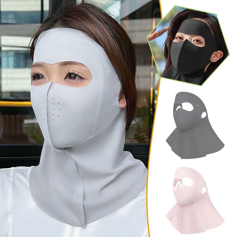 Breathable Sun Protection Mask 3D Full Face Sunshade Face Mask Fashion Ice Silk Mask Cycling