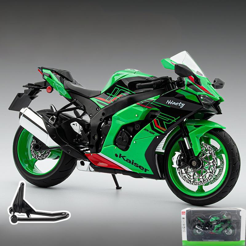 1/9 Kawasaki Ninja ZX-10R High Performance Superbike Alloy Metal Diecast Model Motorcycle Sound & Light High Simulation Collect