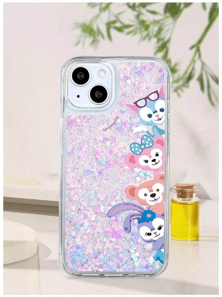 Чехол для iPhone с блестками Quicksand Ballet Rabbit для Apple 11, 12, 13 Pro Max, X со шнурком