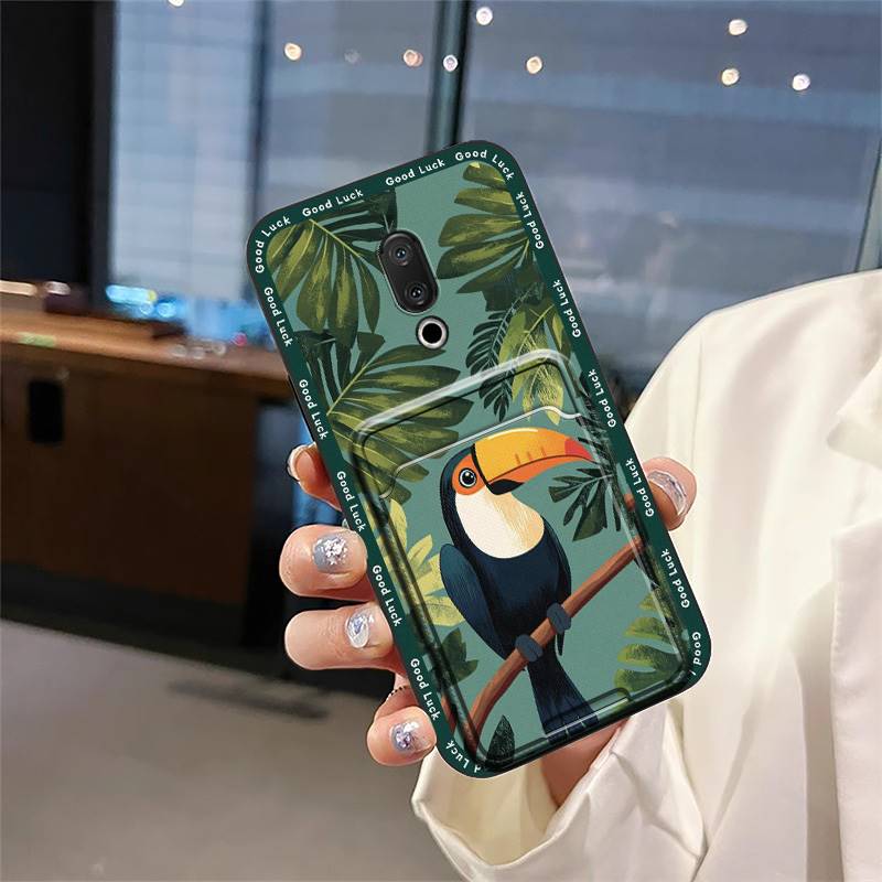 Cute Card Bag Phone Case For Meizu 15/15 Lite Fashion Design Dirt-resistant Soft Case Card Slot Cartoon Protective TPU