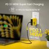 AOHI Youth 140W GaN Charger PD3.1 3-Port Type C Quick Charge For Macbook Pro Laptop USB Fast Charger For Tablet