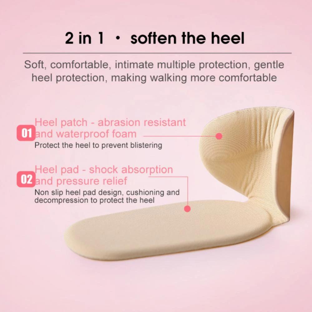 1Pair T-Shape Shoe Heel Insoles Foot Heel Pad Sports Shoes Adjustable Antiwear Feet Inserts Insoles Heel Protector Sticker