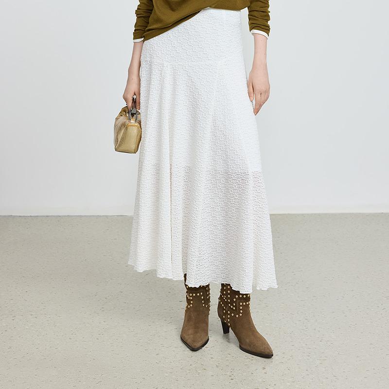 LILY French floral midi skirt for women