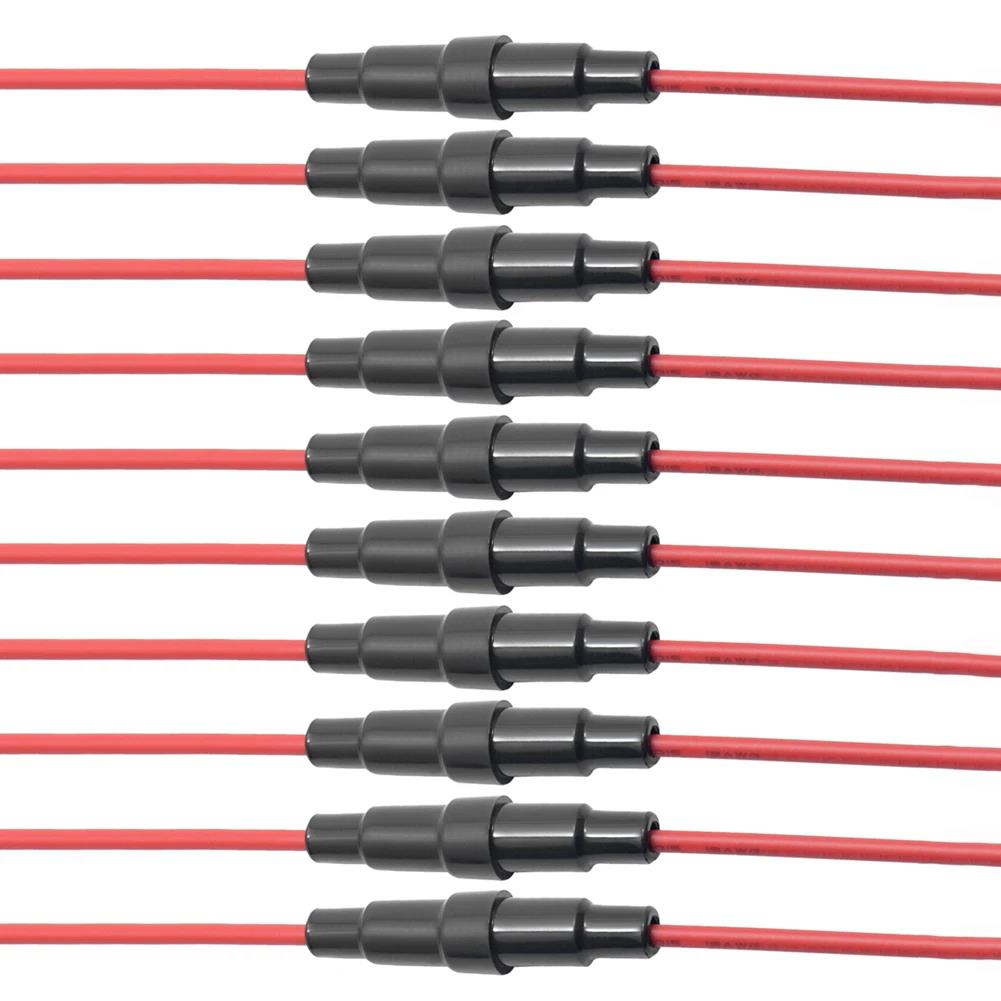 10/20pcs Wire Line Holder 22AWG Screw Types Fuse Holder Preventing Short Circuits Quick Impact Glass Fuse Holder Auto Parts Fuses4