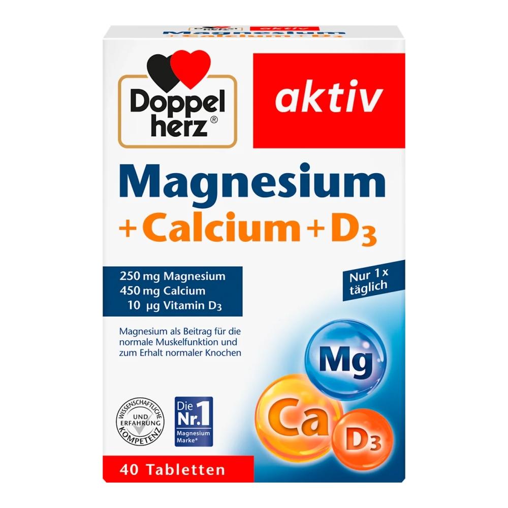 Doppelherz Активный Магний + Кальций + D3 40 Таблеток