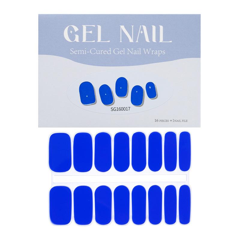 Thin Lamp Style Gel Nail Sticker 16-finger Extended Semi-curing Nail Sticker