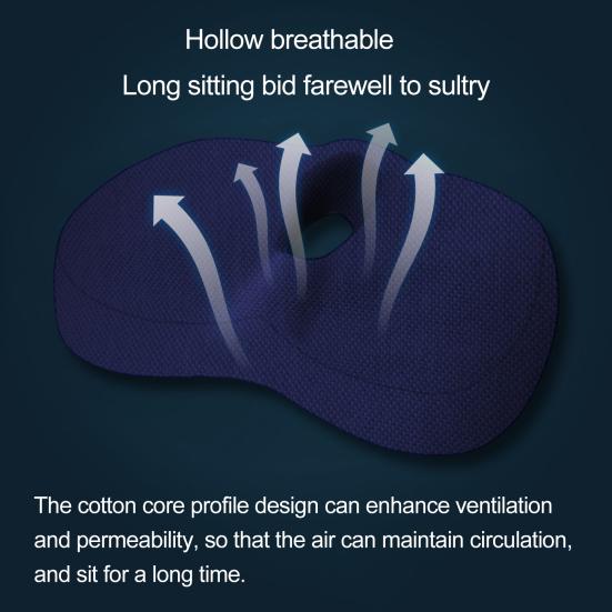 Подушка для ягодиц Геморрой Подушка для сиденья Не забитая Копчик Снятие давления Поддержка пены с эффектом памяти