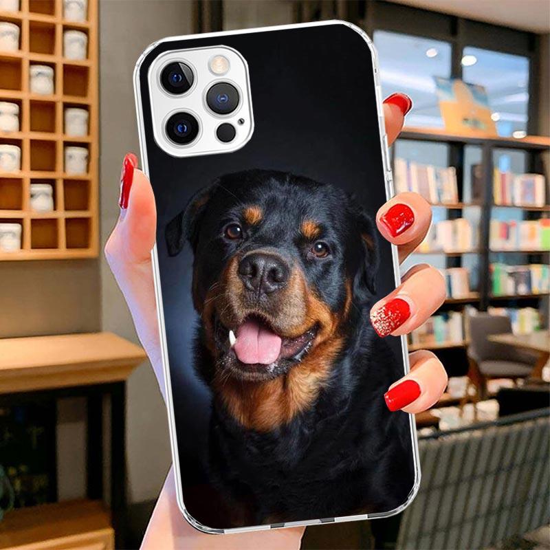 Чехол для телефона с изображением собаки породы ротвейлер Для iPhone 16 17 Air 15 14 Pro Max 16E Чехол для телефона 13 Mini 12 11 7 SE 8 Печатный узор Подходящие чехлы 1