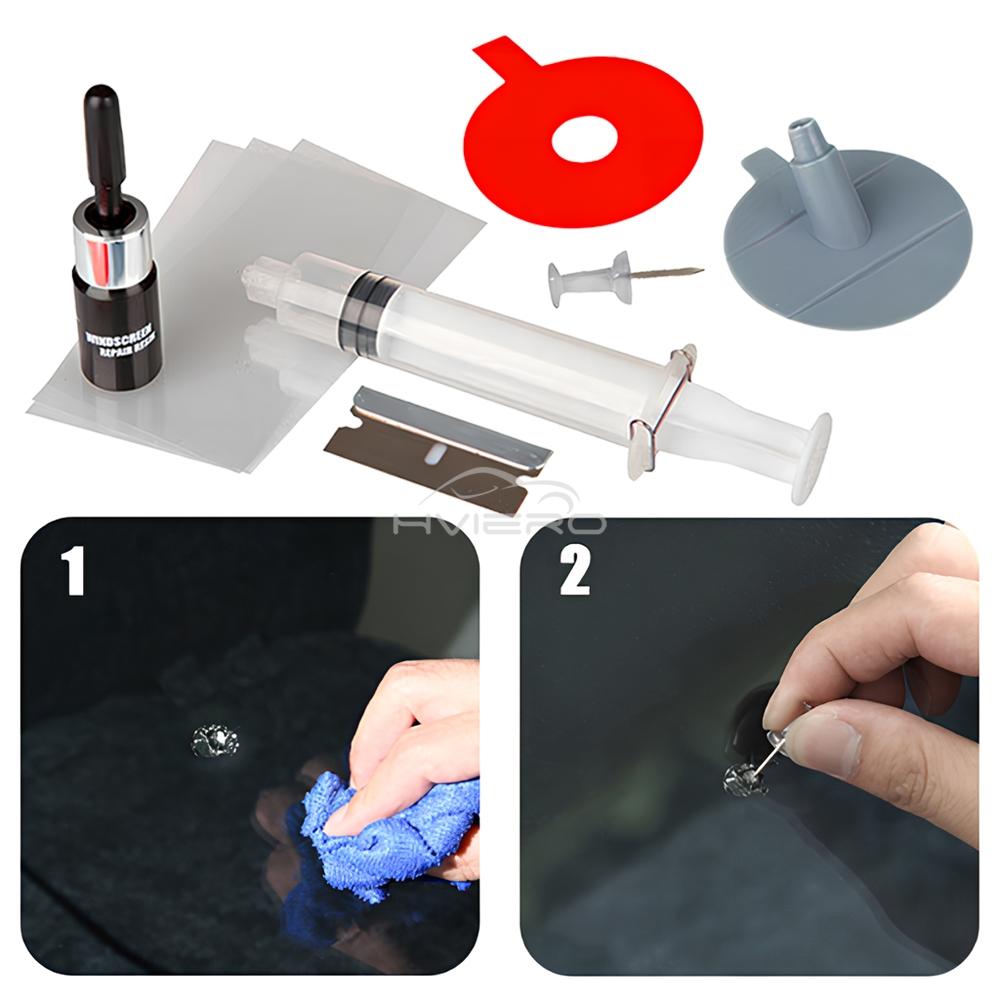 Car Windshield Repair Resin Kit Tools Windscreen Break Scratch Restoration Protective Stickers Glass Cleaner Care No Trace Wash