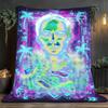 1Pc Mutatedcreatures Print Flannel Blanket, High quality Comfortable for All Seasons, Warmth and Comfort, Perfect for Christmas Gifts