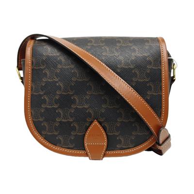 [Pre-Owned] Folco Monogram Print Adjustable Shoulder Strap Coated Synthetic Leather And Cowhide Saddle Bag - Very Good #1H8HXR0