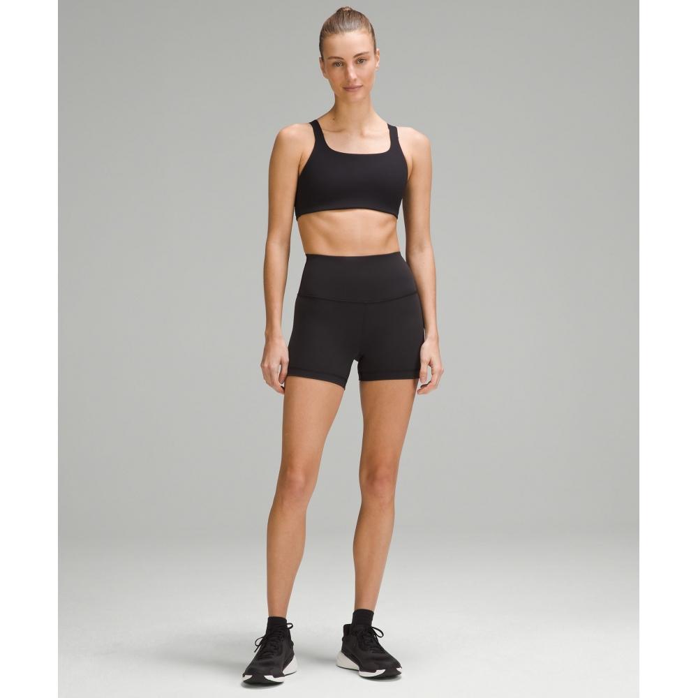 Lululemon Квадратный вырез Ультралу Спортивный бюстгальтер для тренировок Средняя поддержка Чашки B C Черный