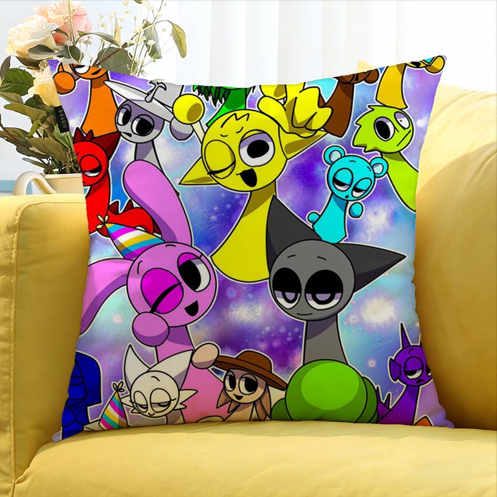 Game SSprunki fun World Various Sizes Square Pillow Case For Car Home Bedchamber Decor