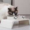 Double Bowls Cat Food Water Bowl Anti-flip Cat Dog Dual-use Bowl Pet Food Dispenser  Wet Dry Food