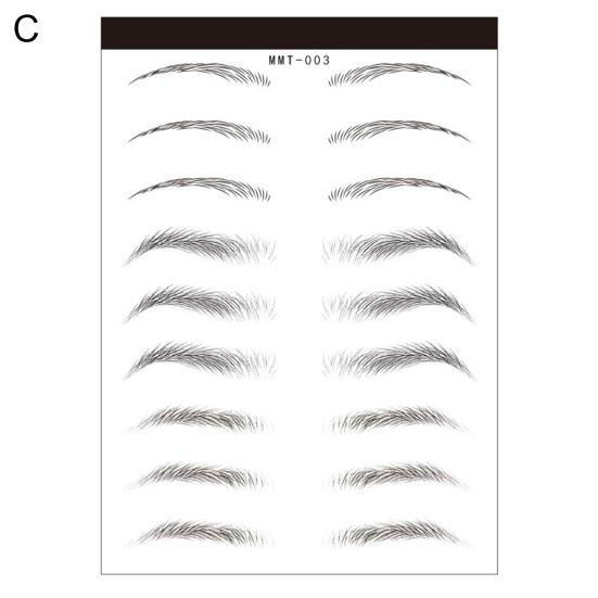 1 лист наклеек для бровей, различные формы, эффект 3D на водной основе, полуперманентные, в форме арки, водостойкие, как волоски, переводные наклейки для бровей