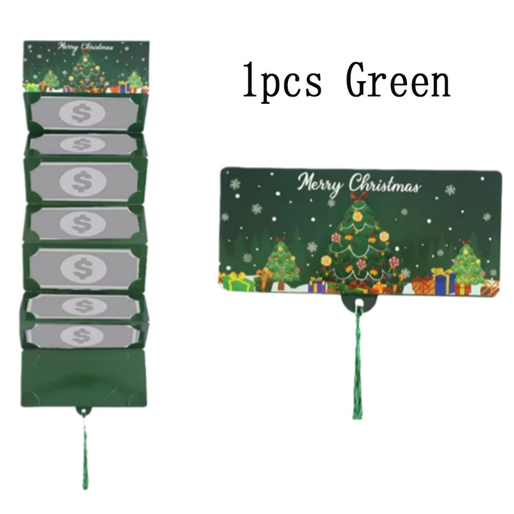 1pcs Christmas Money Holder Wallet Greeting Card Folding Cash Holder Red Envelope For New Year Thanksgiving Gift Party Money Box