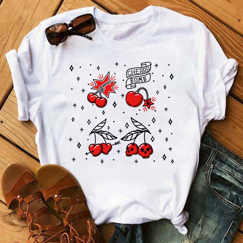 Maycaur Tee Women T-shirt Summer Short Sleeve Avocado Print Clothes Fashion Cartoon Fruit Graphic T Shirt Kawai Female Tops TEE