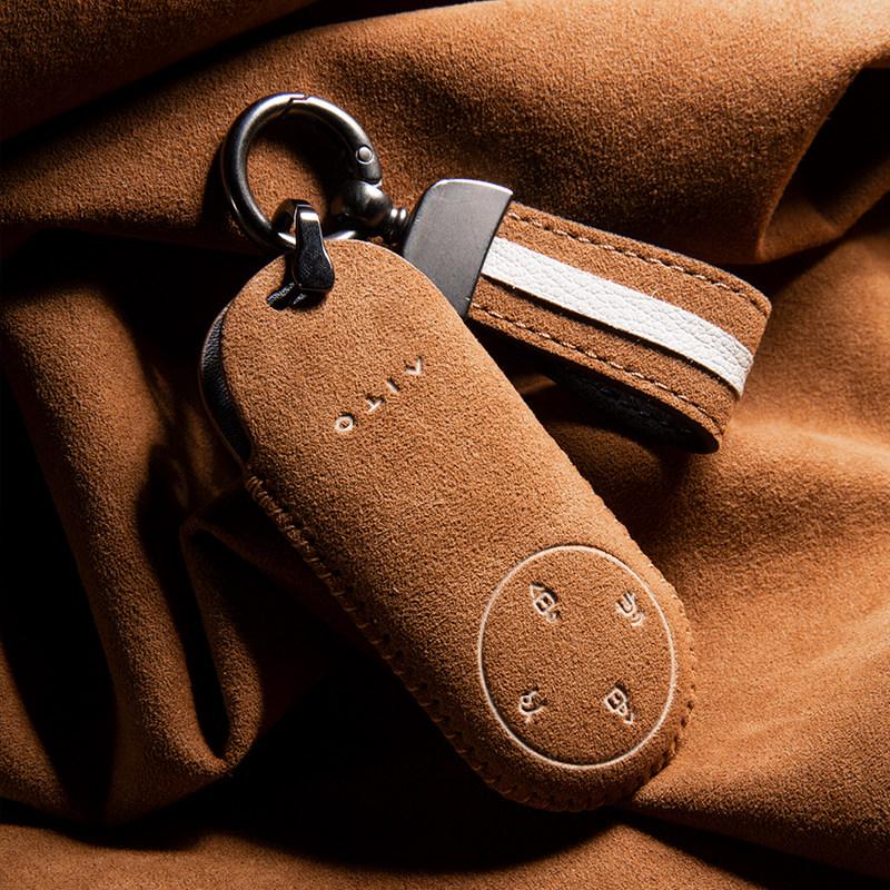 For Aito M8 M9 M7 Key Case High-grade Suede Cover Ultra/Max Version Shell Buckle Keychain Interior Decor Accessories