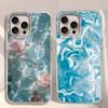 Water Wave Texture Butterfly Flower Girl Phone Case for Iphone 16 15 14 7 8 Plus 13 11 12 Pro Max X XS XR SE 2022 2020 16e Cover