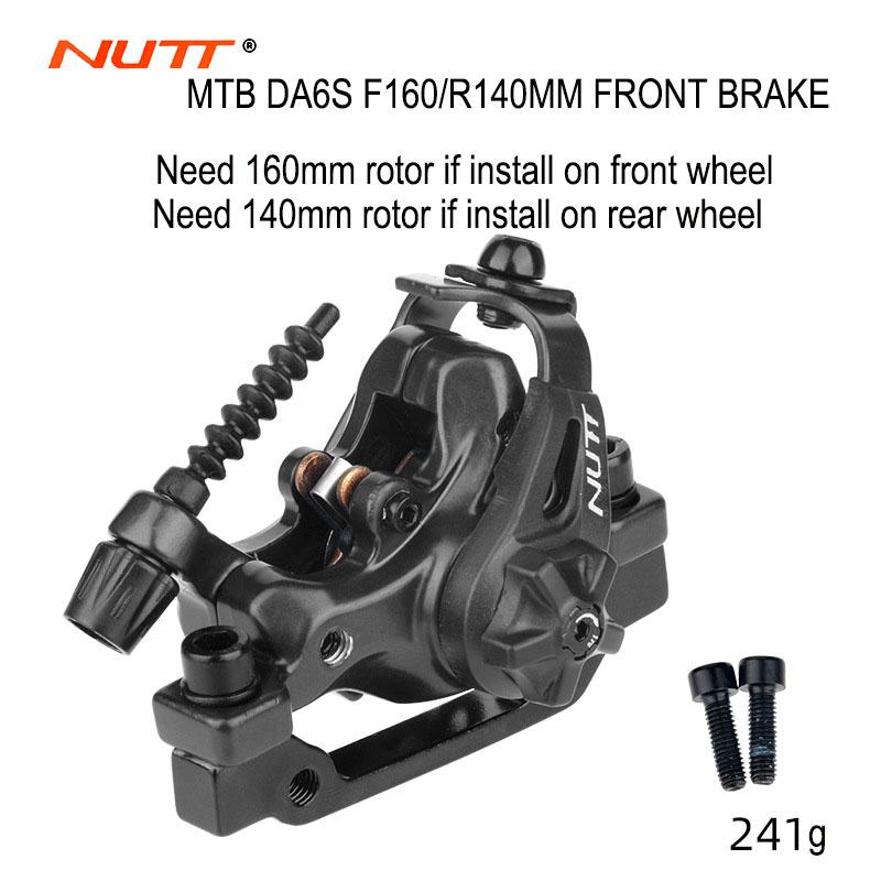 NUTT DA6S Mountain Bicycle Disc Brake Dual Piston Drive Caliper with 160mm Rotor MTB Bikes Scooter E-Bike Brakes Pull Line
