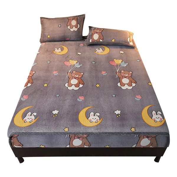 Молочный фланелевой чехол для матраса, сохраняющий тепло, утепленное покрывало, наматрасник, флисовый пылезащитный чехол, простыня, покрывало (Нет наволочки)