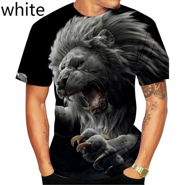 2025 Летняя мода 3D-печать Льва Футболка Мужская Женская Повседневная Короткие рукава Топы Дышащая Мягкая и удобная футболка