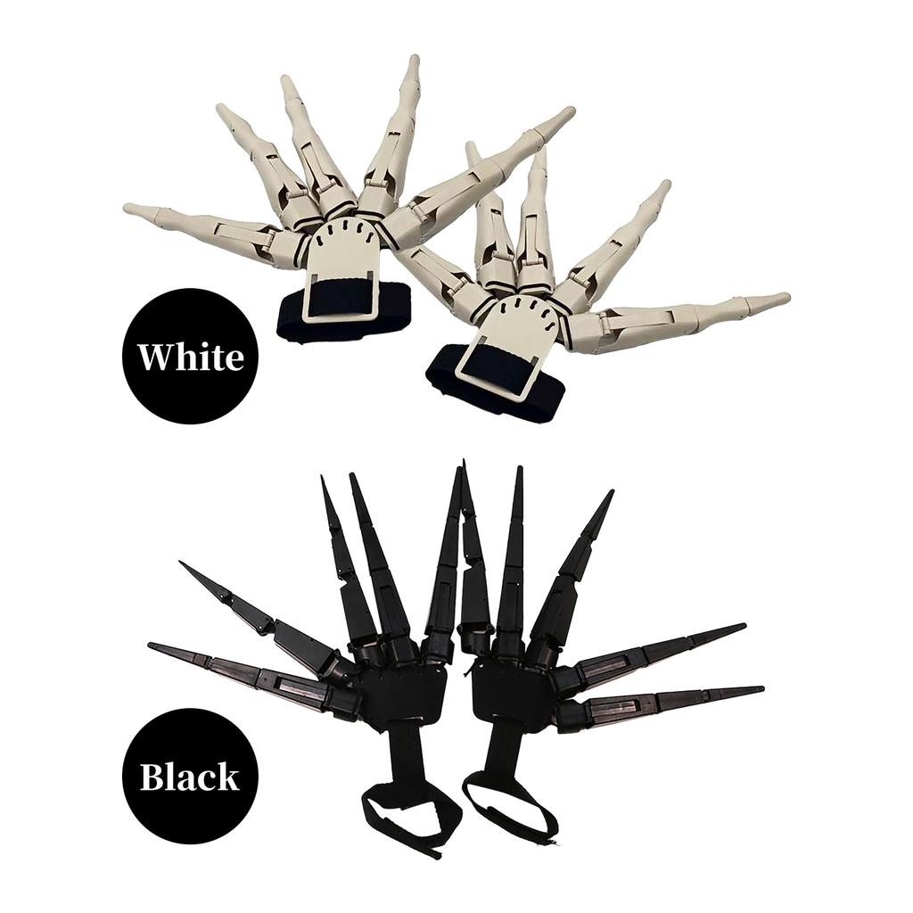 2 упаковки Хэллоуина сочлененные пальцы реалистичные Хэллоуин скелет руки ужасы гибкие суставы пальцев