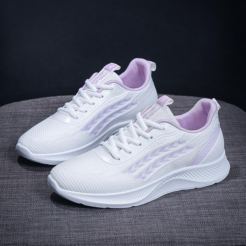 Flying Woven Women's Shoes 2025 Spring and Summer New Foreign Trade Casual Soft Sole Lightweight Mother Travel Shoes Breathable Sports Shoes