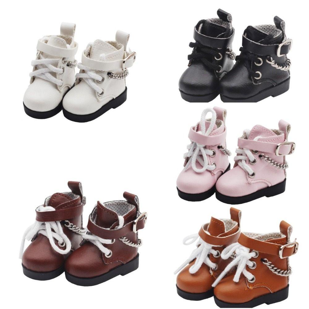 1Pair Doll Shoes Mini Doll Shoes Chain Shoes PU Leather EXO Doll Boots BJD Doll PU Shoes  Kids Gifts