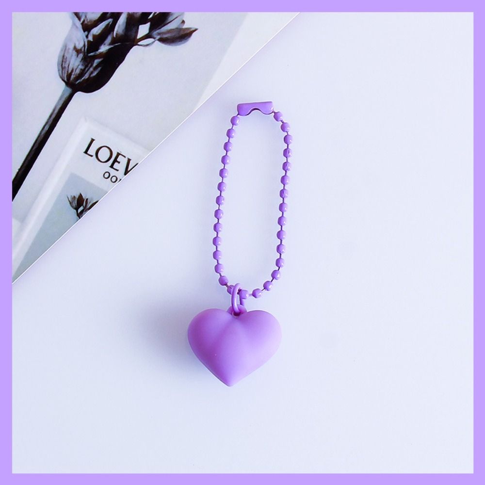 Colorful Heart Keychain Silicone Heart Keyring Candy Color Heart Pendant Y2K Korean Kawaii Dopamine Sweet Key Accessory