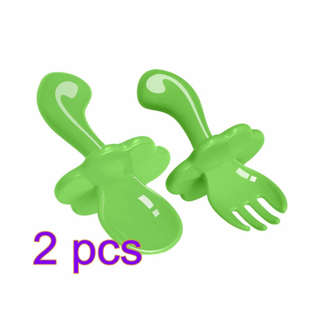 Baby Cloud Fork Spoon Short Handle Eating Training Self Feeding Tools for Infant