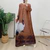 Crane Print Dubai Robe: Women's Plus Size Gradient Long Dress