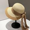 Foldable Beach Hat Summer Women Straw Hats Sun Hat Sunshade Panama Cap with Big Bow Beach Hat Outdoors Travel Caps