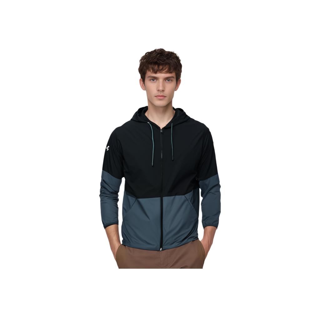 Under Armour Куртка мужская повседневная спортивная на молнии с капюшоном и длинным рукавом, синяя 1343180-002