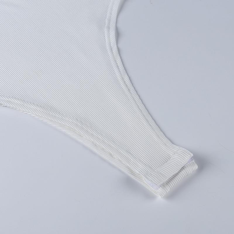 Y2K Summer Camisole Vest Knitted Slim Fit Top European and American Women's Sexy Solid Color Sports Jumpsuit