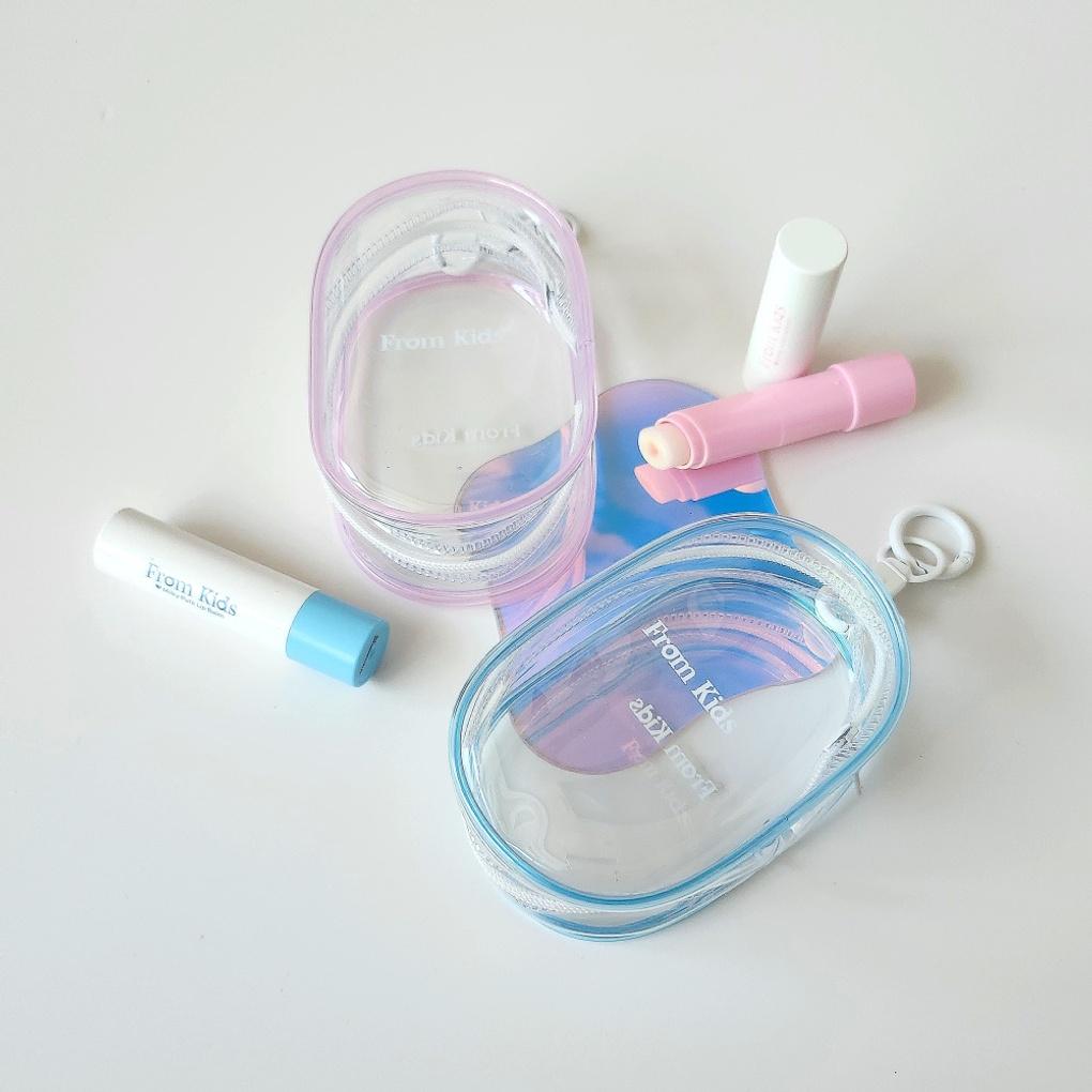 Fromkids Transparent Multi-Pouch 2-Piece Toddler/Children Elementary School Lip Balm Keychain Case