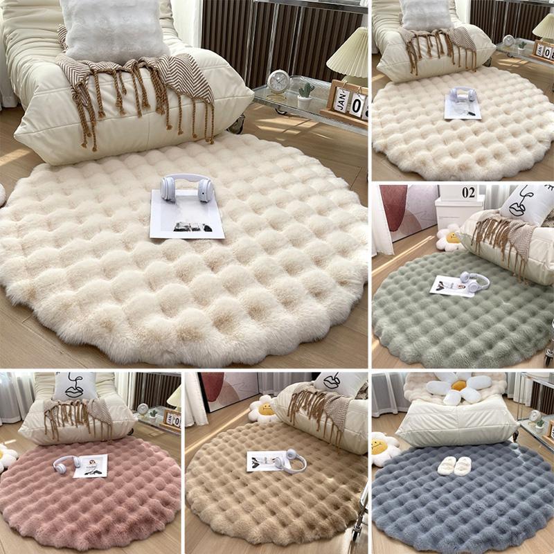 Кремовый стиль, круглый плюшевый ковер, одноместное одеяло для дивана, пузырчатая расческа для гостиной, шкаф для макияжа, табурет, подушка 30/40/60/80/100/120 см