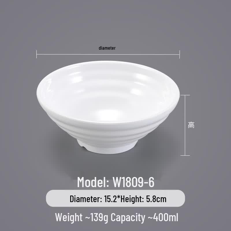 Белые melamine коммерческие миски для риса и супа