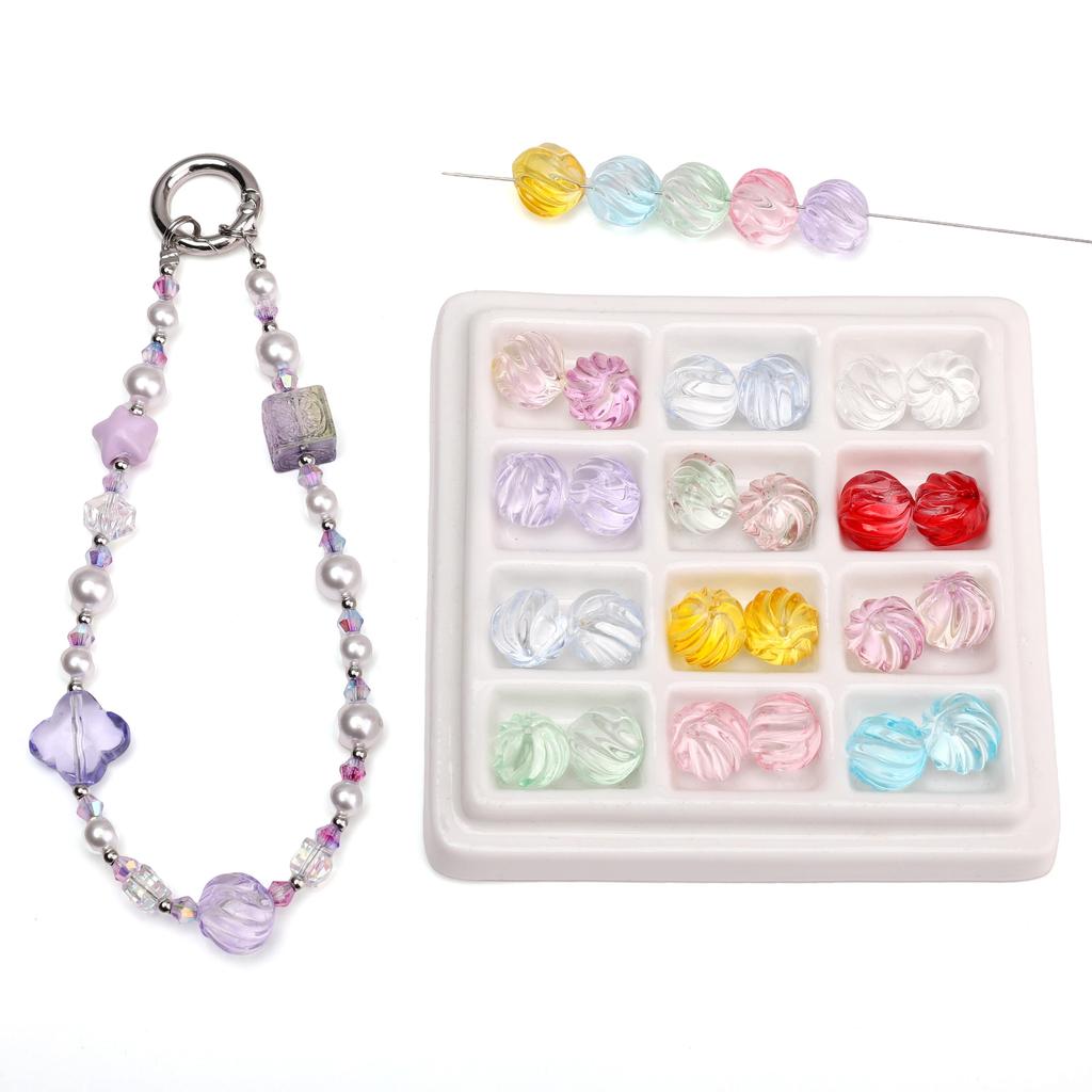 5 шт. Стеклянные бусины Ребристые Свободные Разделительные бусины для изготовления ювелирных изделий DIY Браслет Ожерелье