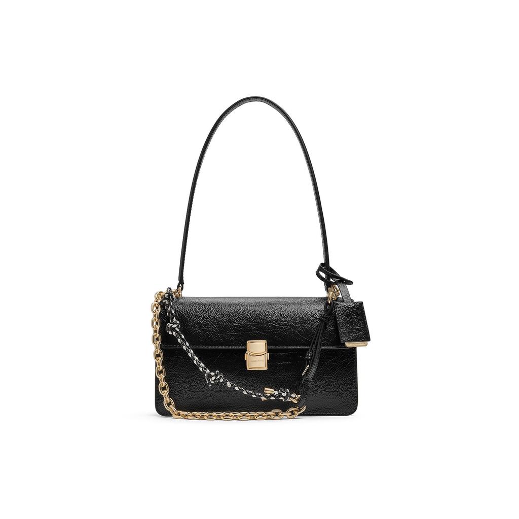 Charles & Keith Маленькая сумка CK 26 Весна Элегантная Деловая Сумка на плечо с узлом-цепочкой из ПУ Средние женские сумки CK2-20701632
