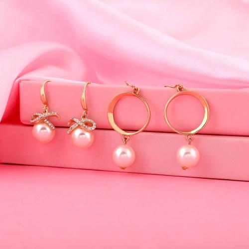 Estele Valentine's Day Combination Earrings For Wife With Pearls For Girls And Women