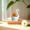 Ceramic Plant Pot Creative Animal Vase Flower Arrangement Container White Swan Flower Pot  Balcony